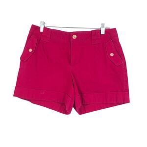 Banana Republic Chino Shorts Women's 10 Pink Stretch Mid Rise Martin Fit Cotton